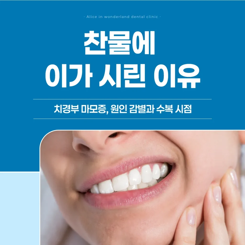 찬물에 이가 시린 이유 — 치경부 마모증, 원인 감별과 수복 시점