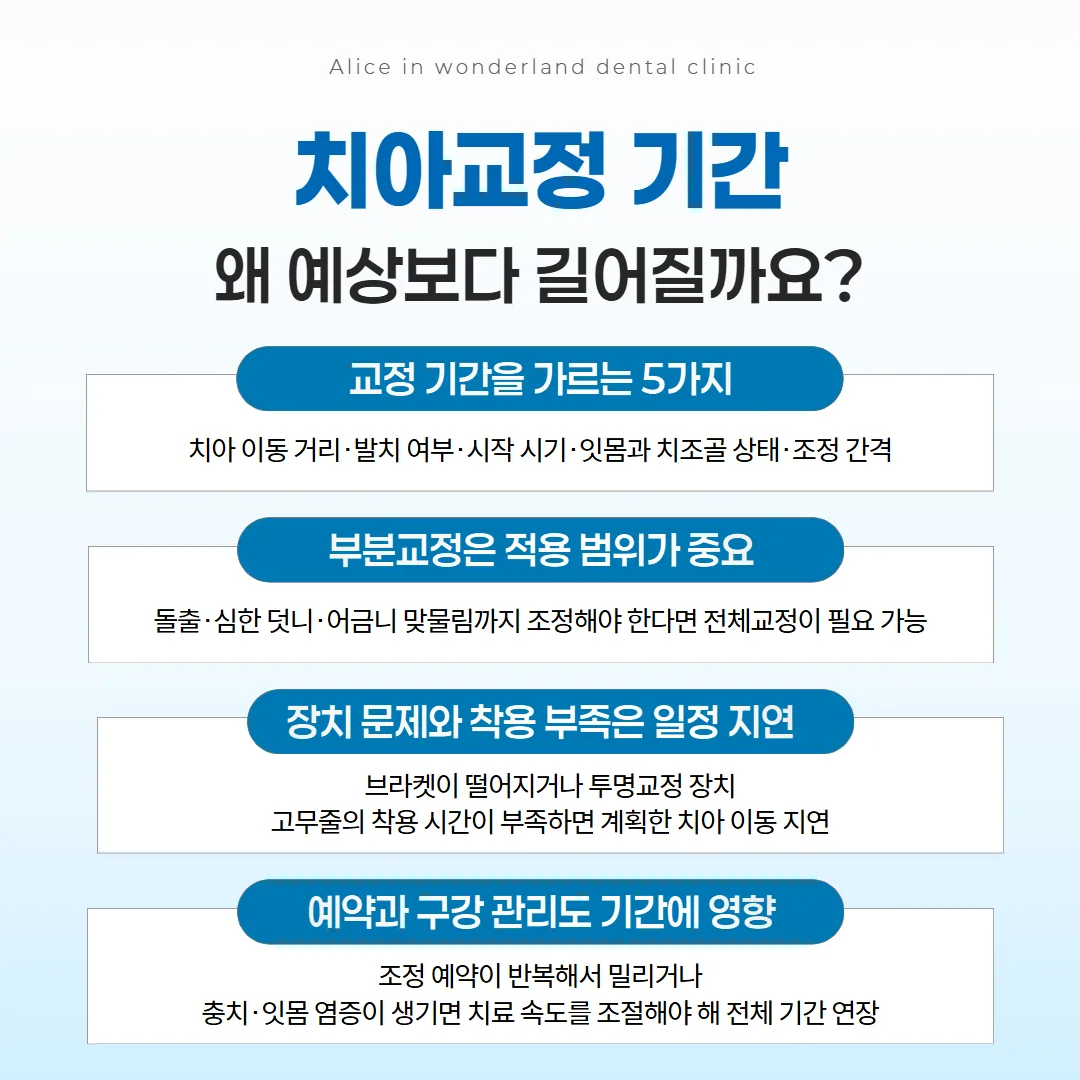 교정 장치 주변을 치간칫솔로 관리하는 모습